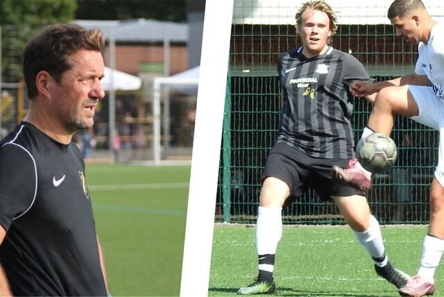 Arndt Kempel und Jannik Kempel trafen am Sonntag im Derby zwischen SV Langschede und SV Frömern erstmals im Vater-Sohn-Duell aufeinander.