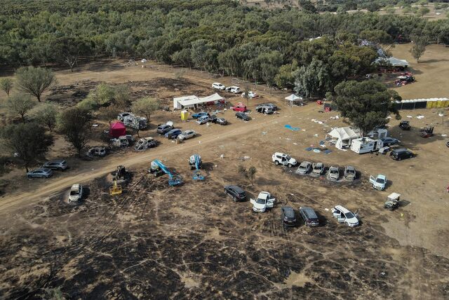 Blick auf das Gelände des Musikfestivals in der Nähe des Gazastreifens.