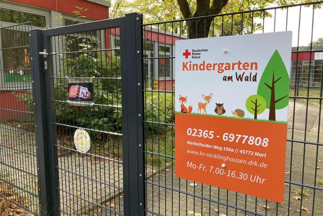 Der DRK-Kindergarten am Wald in Marl-Hamm von außen.