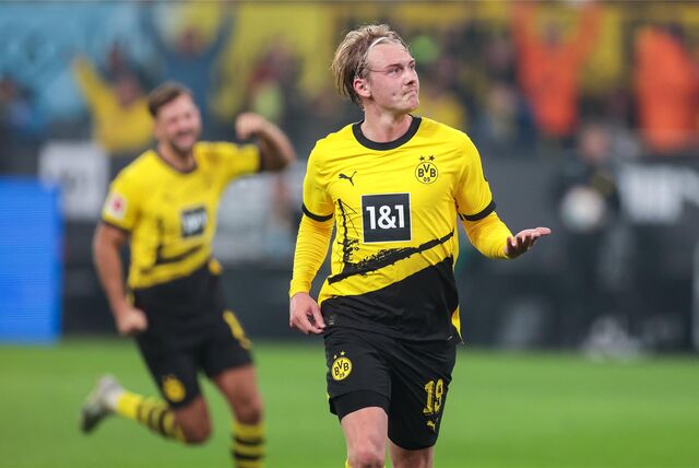 Julian Brandt bejubelt seinen Treffer gegen Bremen.