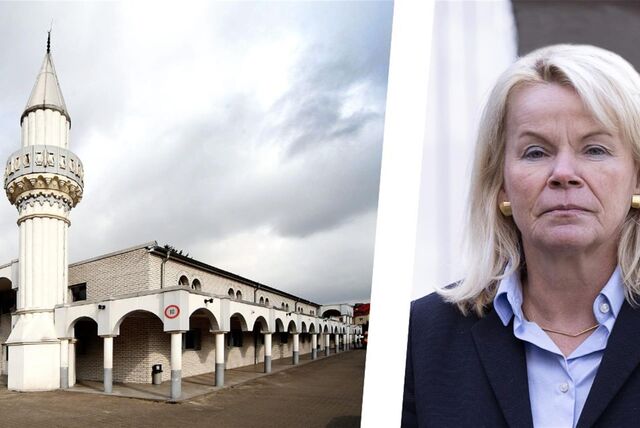 Montage der Redaktion von der Außenansicht der DITIB-Moschee und einem Porträt von Polizeipräsidentin Friederike Zurhausen.