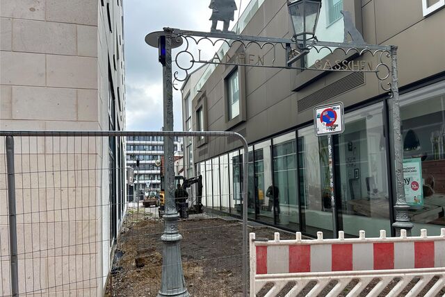 Blick auf die Baustelle im Lampengässchen.