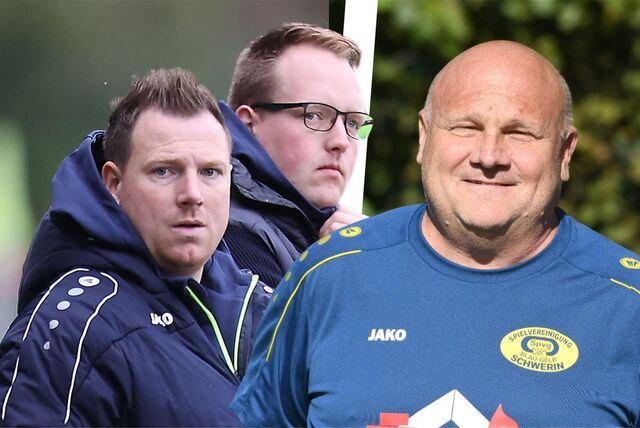 Die Trainer Dennis Hasecke und Timo Muth haben im Verbund mit Thomas Faust die Spvg Schwerin zu einem Aufstiegsanwärter gemacht.