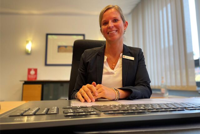 In diesem Büro in der Sparkasse Castrop-Rauxel arbeitete Stefanie Eberhardt einige Zeit. Inzwischen ist sie in Recklinghausen tätig. Seit Anfang Juli gehört die Lünerin zum Vorstand der Sparkasse Vest Recklinghausen.