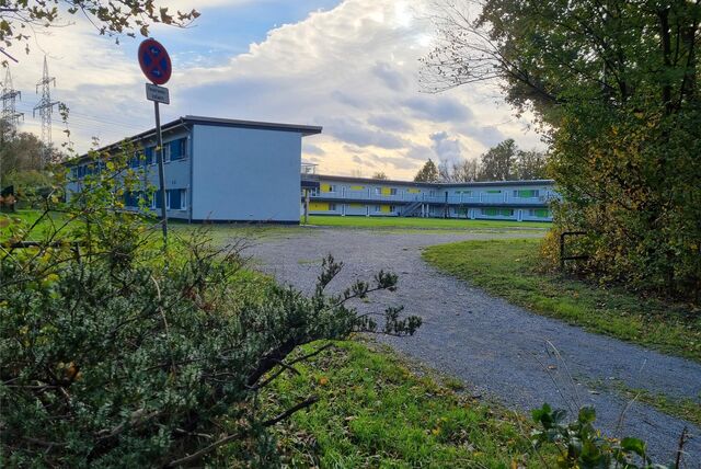 Außenansicht der Flüchtlingsunterkunft an der Markfelder Straße in Datteln.