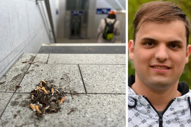 Tim Rimkus (r.) ärgert sich über den dreckigen Bahnhof in Haltern.