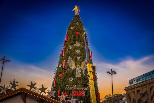 Der Dortmunder Weihnachtsbaum 2023 auf dem Hansaplatz