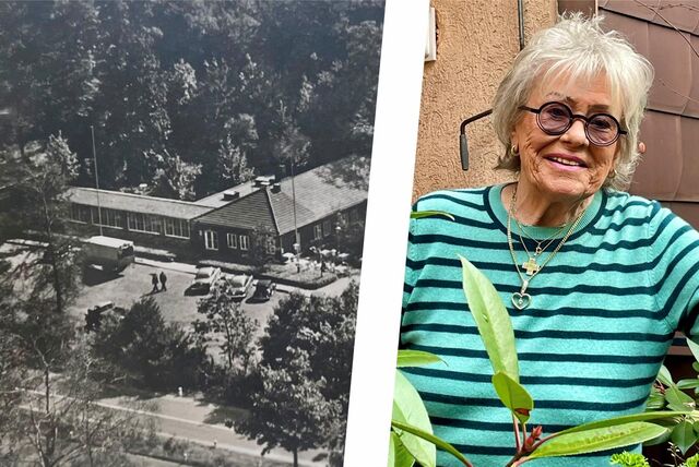 Eine Collage aus zwei Bildern: links eine Luft-Aufnahme der Autobahn-Raststätte „Stuckenbusch“ in Recklinghausen, rechts ein Porträt von Gaby Austermann.