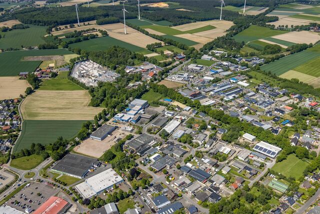 Blick auf die Gewerbeflächen entlang der Münsterstraße