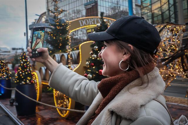 Selfie auf dem Dortmunder Weihnachtsmarkt.
