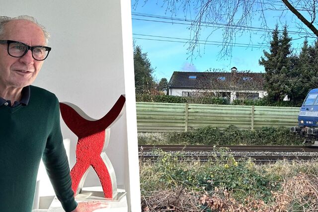 Ulrich Schriewer wohnt in der Nähe des Halterner Stausees. Die Bahn rauscht direkt an seinem Haus vorbei.