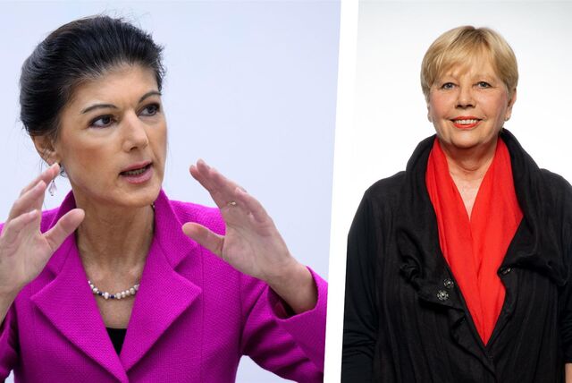 Sahra Wagenknecht und Petra Willemsen in einer Bildmontage.