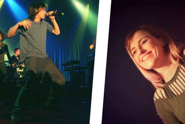 Links ein Foto der Band „Echt“, rechts ein Porträt von Recklinghäuserin Verena, die bei dem Konzert am 1. Mai 1999 zugegen war.