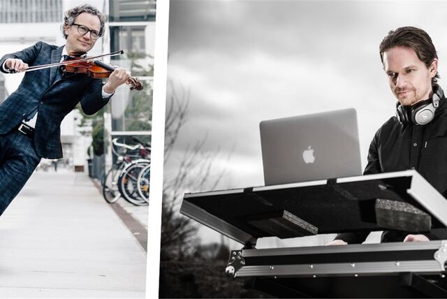 Violinist Maurice Maurer (li.) tourt mit Uwaga! durch die ganze Welt, Sein Bruder Manuel steht derweil lieber am DJ-Pult und legt Musik auf.