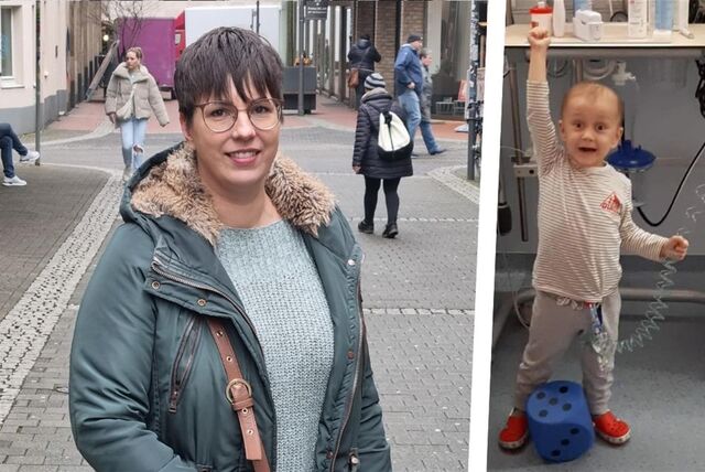 Die Montage zeigt Diane Iseringhaus aus Recklinghausen und den krebskranken Martin.