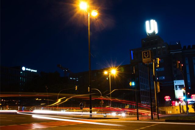 Das Dortmunder U bei Nacht.