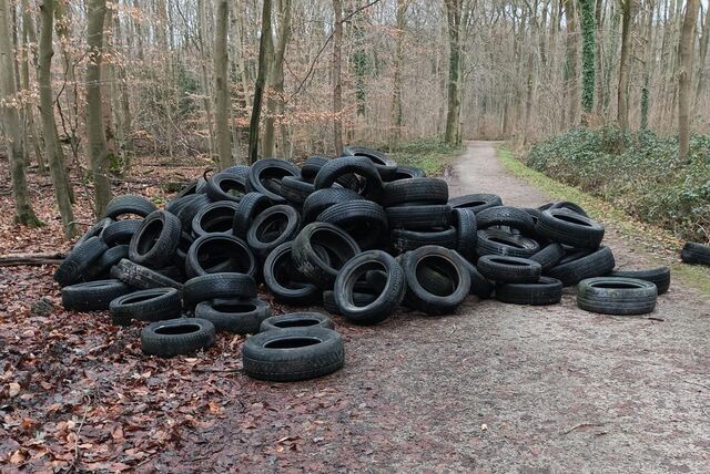 Auch in Grävingholz wurden Autoreifen abgelegt.