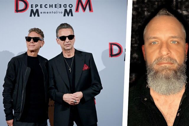 Montage zeigt Dave Gahan und Martin Gore Depeche Mode und Musiker Oliver Duda aus Recklinghausen.