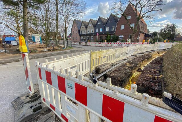 Baustelle an der Lloydstraße, Ecke Beisenkampstraße.