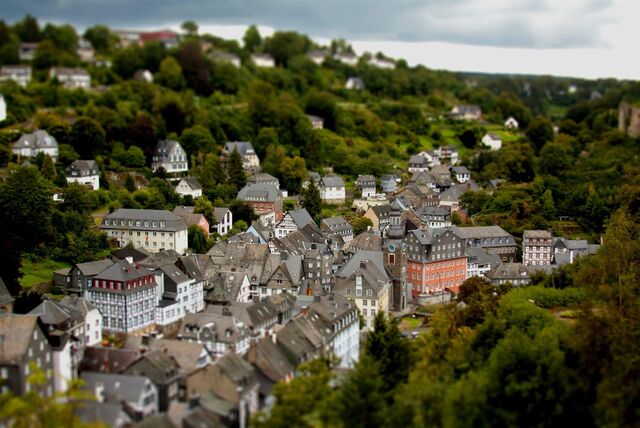Monschau aus der Vogelperspektive