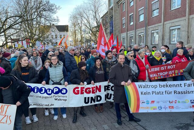 Demonstration gegen Rechtsextremismus im Januar 2024 kamen rund 2000 Menschen in Waltrop zusammen
