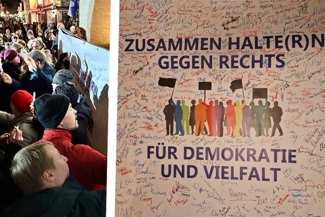 Das Banner ist am Samstag bereits mit vielen Unterschriften gefüllt worden.