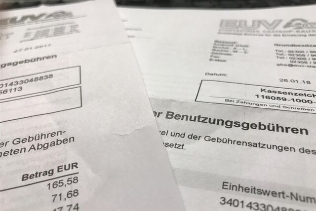 Ein Ausschnitt aus einem Gebührenbescheid des EUV