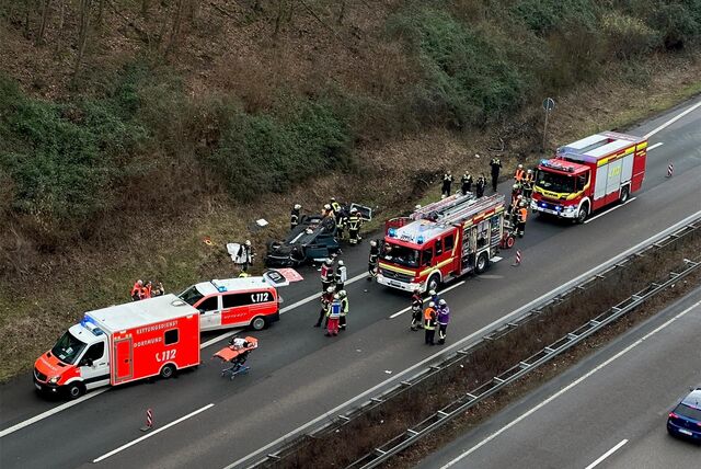Die Unfallstelle auf der A45.