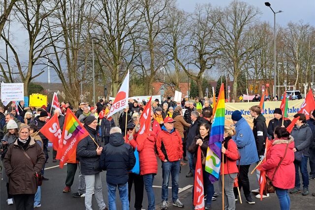 Hunderte Menschen demonstrieren gegen die AfD.