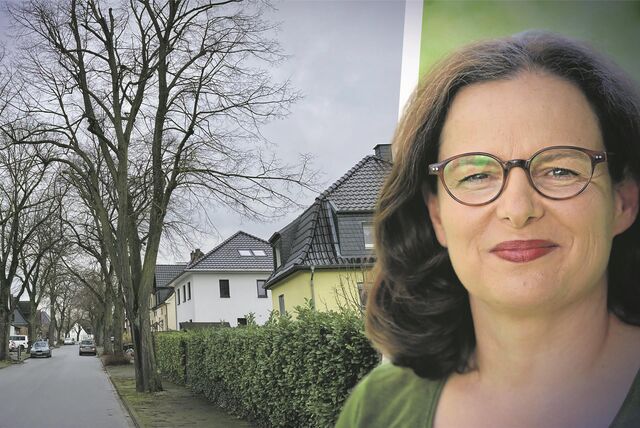 Die Kombo zeigt Beate Stach (Grüne) und eine alte Baumallee in der Kaiserstraße.