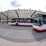 Blick auf den Busbahnhof Recklinghausen.