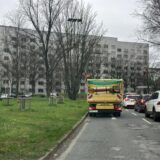 Zu sehen ist ein haltender EDG-Wagen auf der Märkischen Straße Richtung Wall.