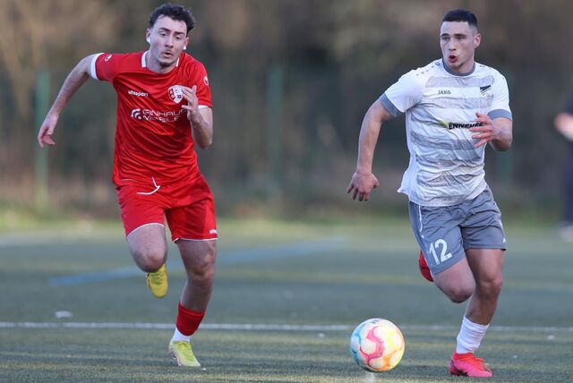 Luca Frenzel (r.) holte mit dem FC Nordkirchen ein Remis gegen die SG Bockum-Hövel.