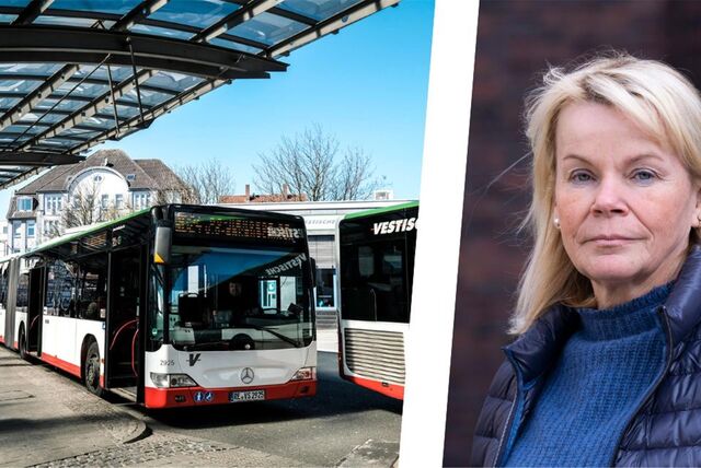 Montage zeigt den Busbahnhof in Recklinghausen und ein Porträt von Polizeipräsidentin Friederike Zurhausen