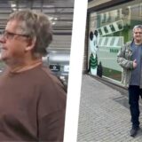 Eine Vorher-Nachher-Montage: Links ist Michael Gessner mit 157 Kilogramm am Flughafen zu sehen, rechts steht er mit nur noch 124 Kilogramm vor der Redaktion der Recklinghäuser Zeitung.