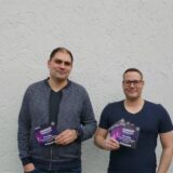Party-Veranstalter André Michalczak (rechts im Bild) und DJ Fred Farwick.