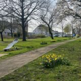 Der Park grenzt an den Busbahnhof Haltern an.