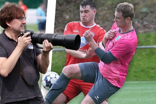 Fotograf Volker Engel war auch vor Ort beim Kreisliga-B-Spiel von Wacker Obercastrop mit Bastian Fritsch (r) gegen Westfalia Herne II.