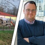 Bildmontage aus einer Außenansicht der Kita Kanello in Datteln und André Tost, Geschäftsführer der CDU Datteln