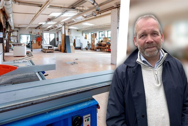Die Montage zeigt links die Halle der Sartor-Immobilie, rechts Immobilienmakler Jans Blume.