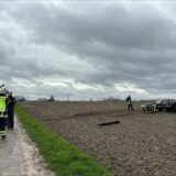 Feuerwehr-Einsatz am Flughafen Dortmund nach einem Flugzeug-Unfall.