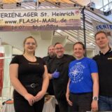 Michelle Doctor, Mirko und André Binder sowie Catrin Löffler werben für das Ferienlager St. Heinrich.