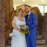 Das Brautpaar Michelle Borzym und Sebastian Emanuel Rodriguez Romero im Recklinghäuser Rathaus