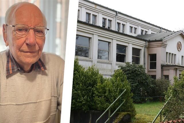 Helmut Schlüter hat viele Jahre in der Sprengstofffabrik gearbeitet. Im Verwaltungsgebäude neben der Kantine (Foto) war sein Arbeitsplatz.