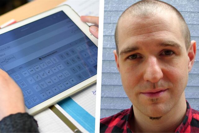 Links: ein iPad. Rechts: Medienpädagoge Daniel Schlep