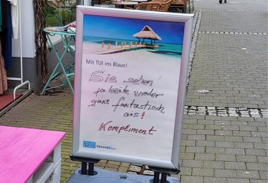 Klappaufsteller Reisebüro Große Geldstraße Recklinghausen