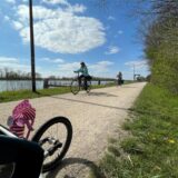 Radfahrer am Kanal in Datteln im Sommer