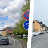 Schüttenwall mit Halteverbot (links) oder mit Stellplätzen (rechts)? – Stadtverwaltung und Politik bitten um die Meinung der Bürger.