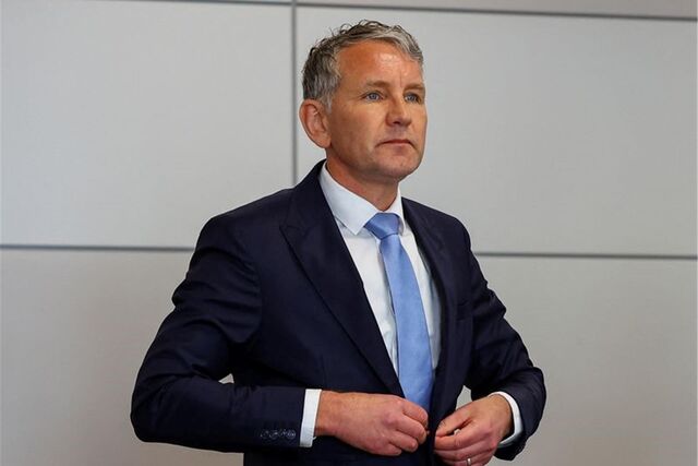 Björn Höcke im Gerichtssaal im Landgericht Halle.