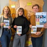 Freuen sich auf die Dorstener Tage des Grundgesetzes: Joachim Thiehoff (Leiter Büro für Bürgerengagement, Ehrenamt und Sport), Dr. Kathrin Pieren (Leiterin Jüdisches Museum). Svenja Busch und Dean-Justin Klein (beide Jugendgremium) sowie Bürgermeister Tobias Stockhoff.